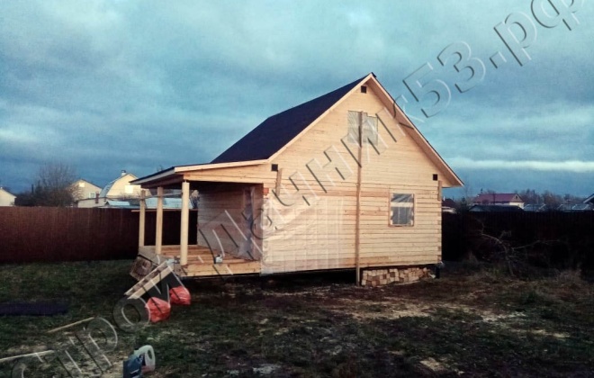 1 Брусовая баня Б-14 6×8, 75 м², Ленинградская область, Посёлок Тайцы (1)